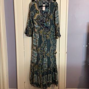 Flowy Beach Wrap Dress With Ruffled Bottom